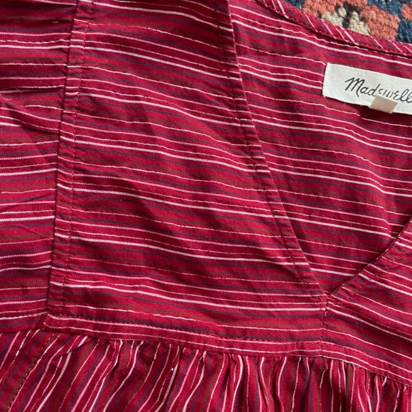 Madewell Swingy Peasant Top in Metallic Stripe XS - Picture 3 of 11